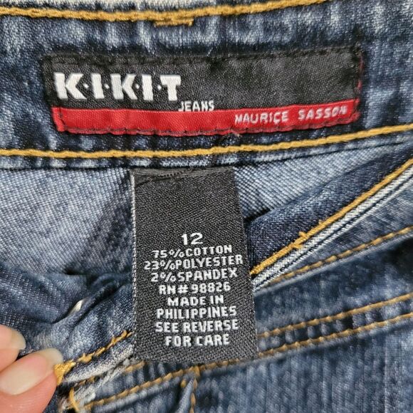 Kikit jeans Maurice sasson size 12 corduroy details blue denim jeans - Picture 5 of 11